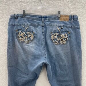 Apple Bottoms Jeans Womens 20 Blue Y2K Denim Embroidered Hip Hop Nelly 90s